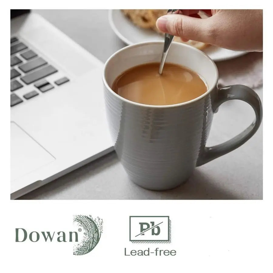 Lifestyle image featuring Set of 6 Modern Gray Ceramic Coffee Mugs - ideal ceramic coffee mugs set for home and gatherings.