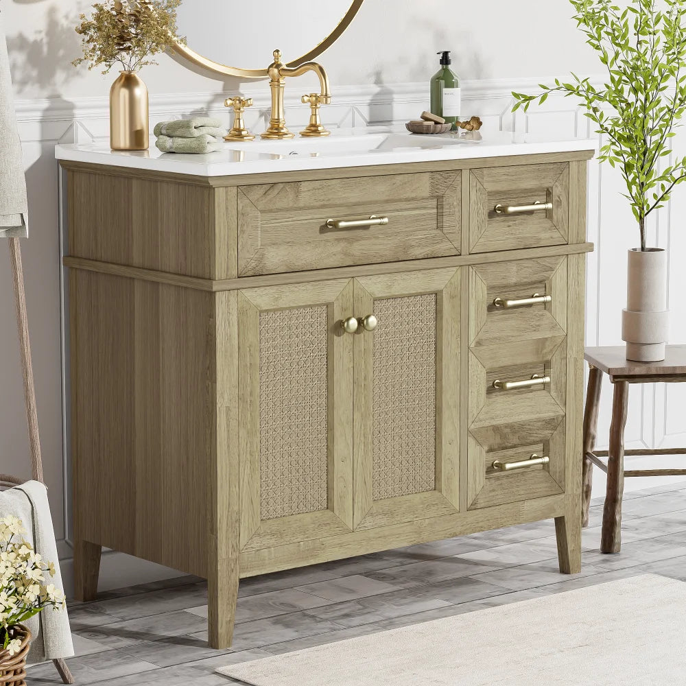 Classic & Elegant 36" Bathroom Vanity with Ceramic Sink
