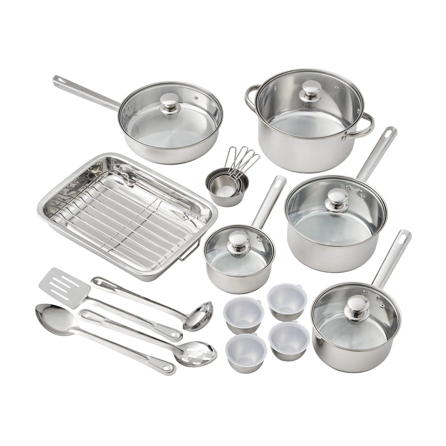 Essential 24-Piece Stainless Steel Cookware set