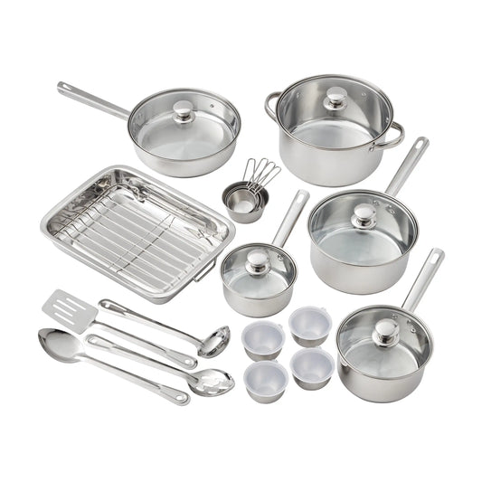 Essential 24-Piece Stainless Steel Cookware set