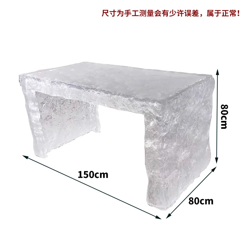 Luxury High-End Luminous Crystal Glacier Island Table