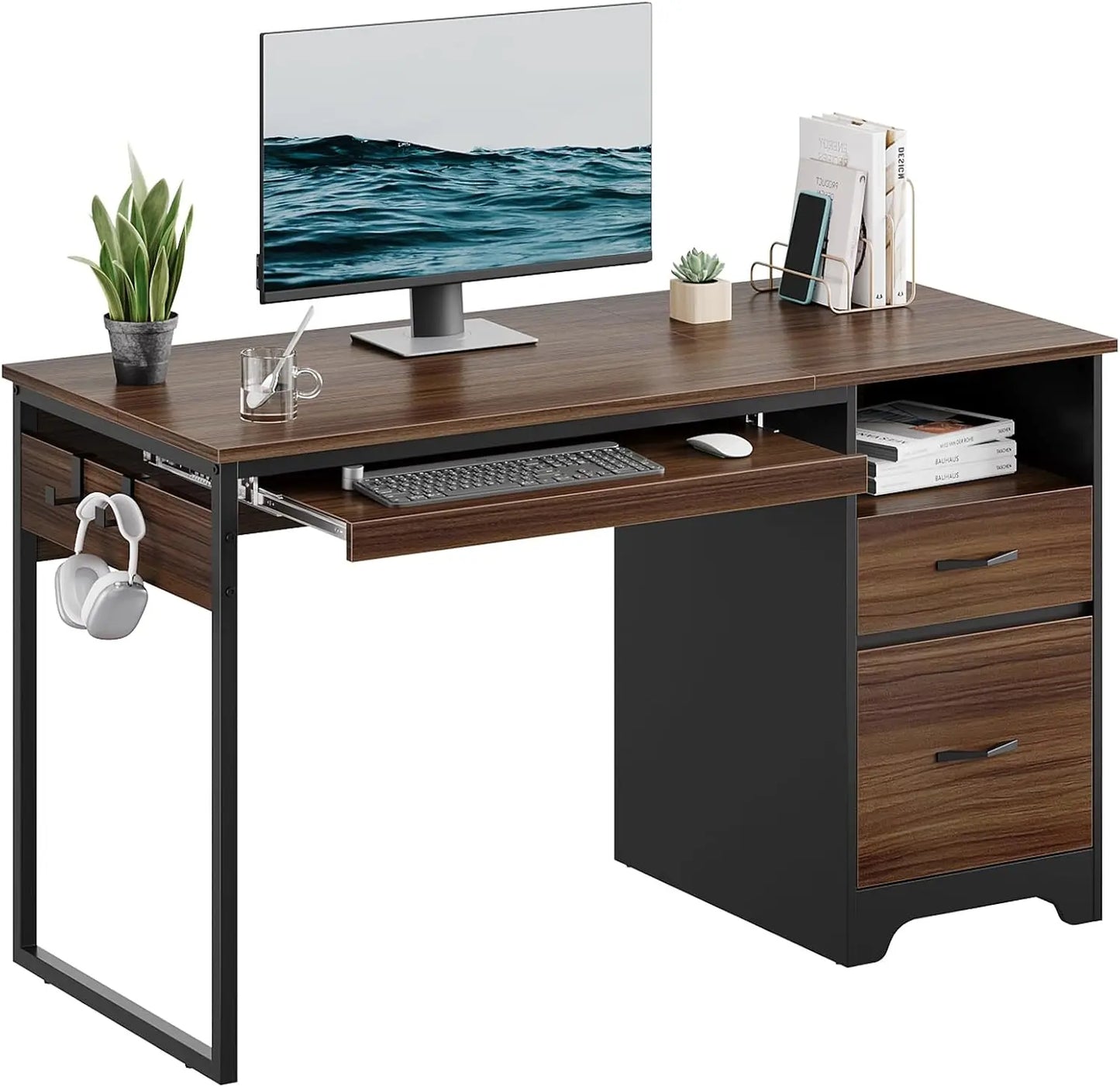 48” Office/Computer Desk w/Open Storage Compartment