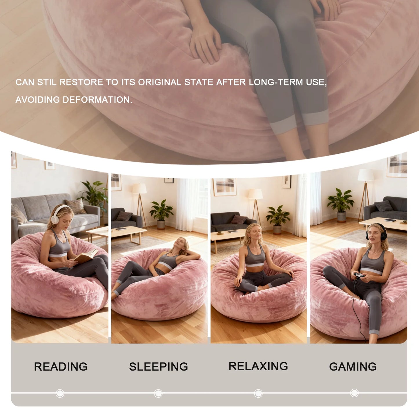 Brown oversized bean bag chair, offering comfort and style for any room in your home.