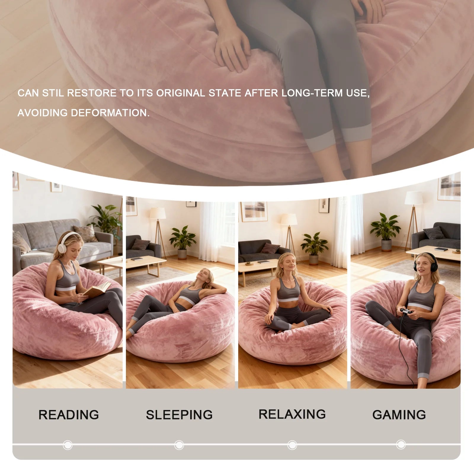 Brown oversized bean bag chair, offering comfort and style for any room in your home.