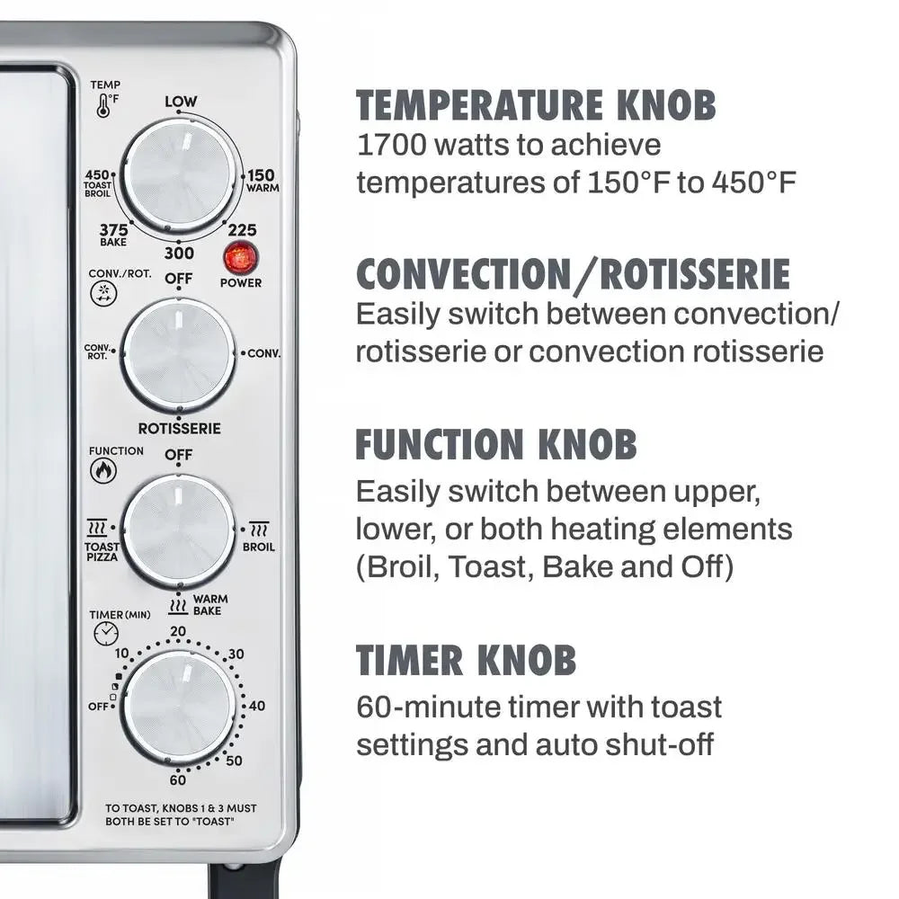 45L Countertop Convection/Rotisserie Oven With French Doors