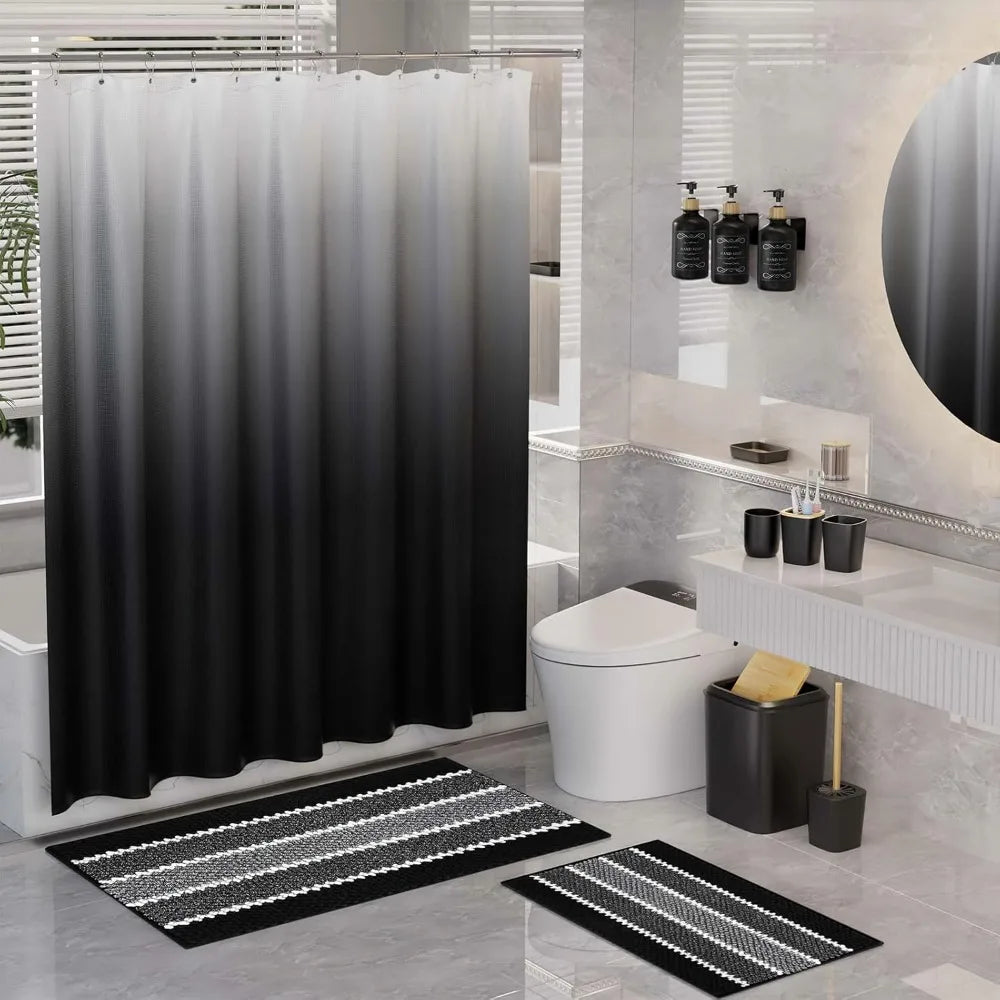Complete Modern Black 34-Piece Bathroom Accessory Set 