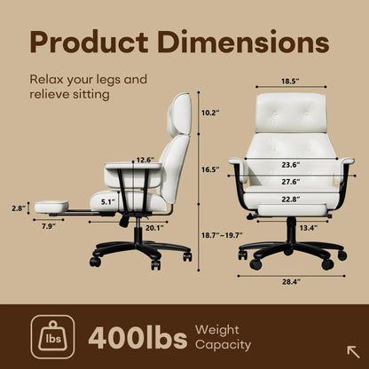 Executive Big & Tall Reclining Office Chair w/Footrest