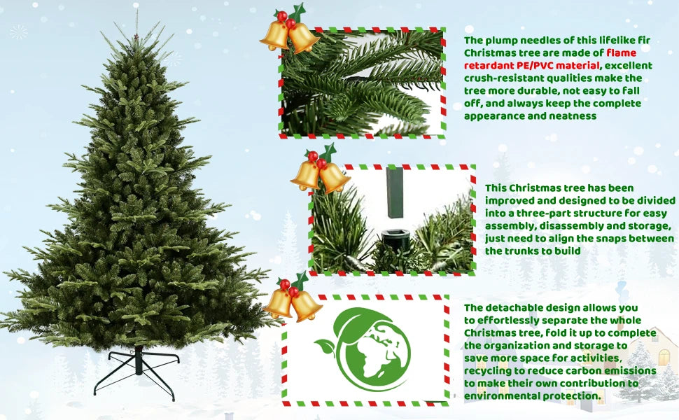 Pre-Lit Lifelike 7.5' Fir Christmas Tree