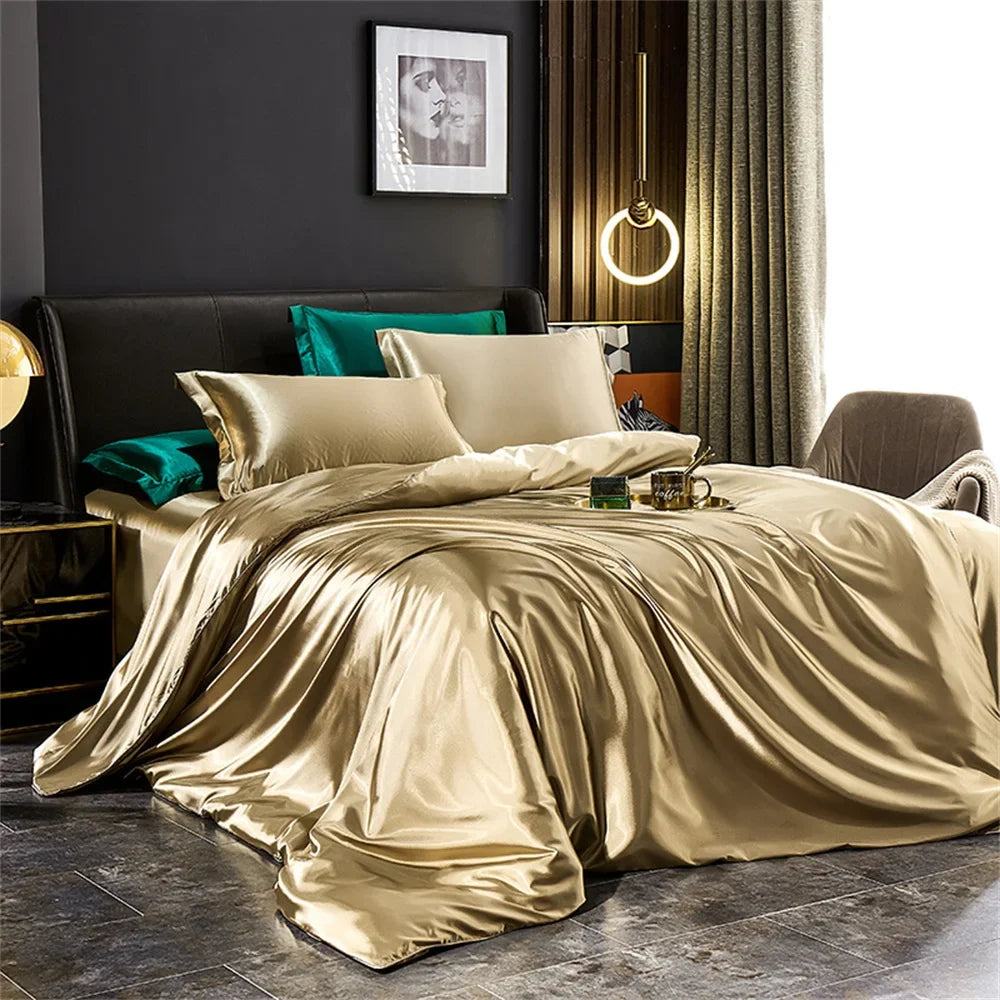 Modern Solid Color Luxury Duvet Bedding Set 