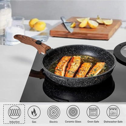 10-Piece Compact Kitchen Cookware Set in Black