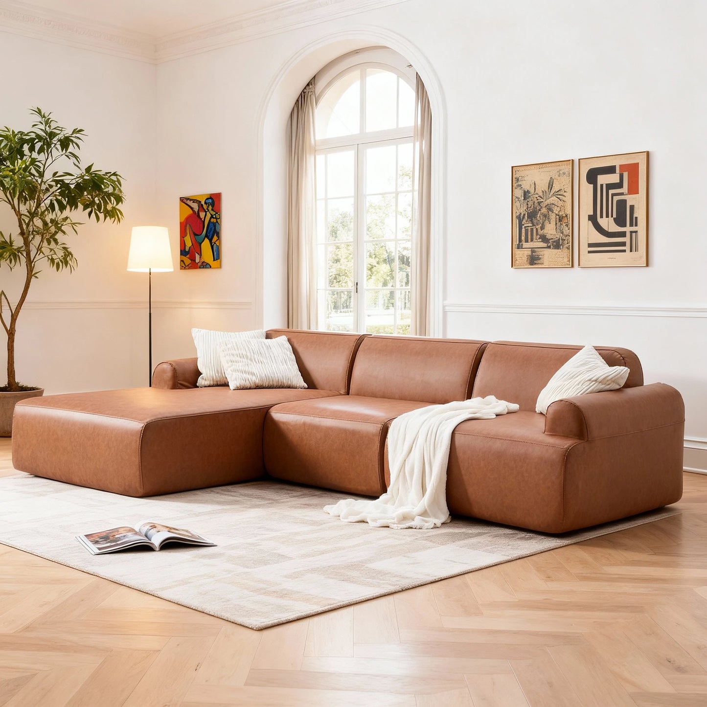 Modern living room decor featuring the L-Shaped Modular Sofa as a centerpiece, emphasizing its blend of style and comfort.