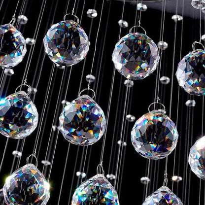 Modern 6-Light K9 Crystal Raindrop Chandelier