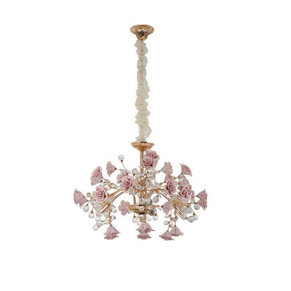 European Court Style LED Crystal Chandelier-Modern Rose Decoration