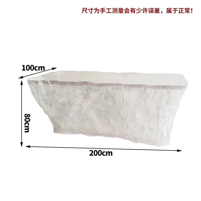 Luxury High-End Luminous Crystal Glacier Island Table