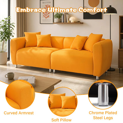 Spacious view of the 89" Luxury Cotton Linen Sofa in a stylish living room, ideal for any elegant space.