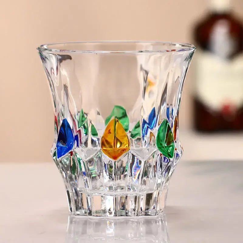 "The Rainbow Glossy" Handmade Lead-free Crystal Glass Whiskey Glass