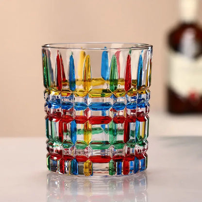 "The Rainbow Glossy" Handmade Lead-free Crystal Glass Whiskey Glass