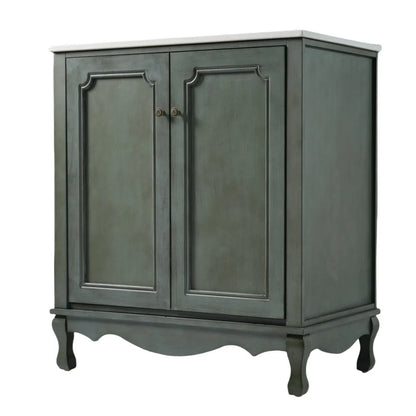 American Retro Style 30" Bathroom Vanity w/Separate Ceramic Sink