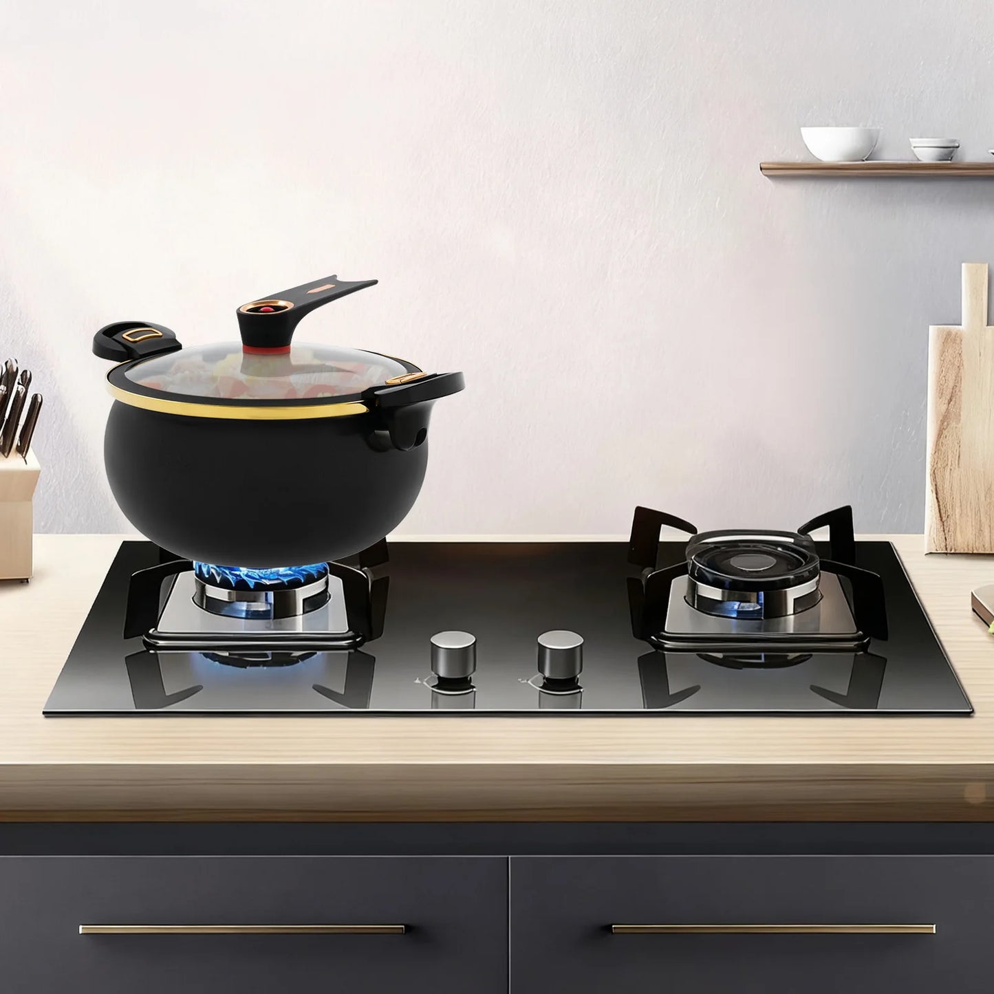 Non-Stick 8L Round Micro Pressure Cooker 