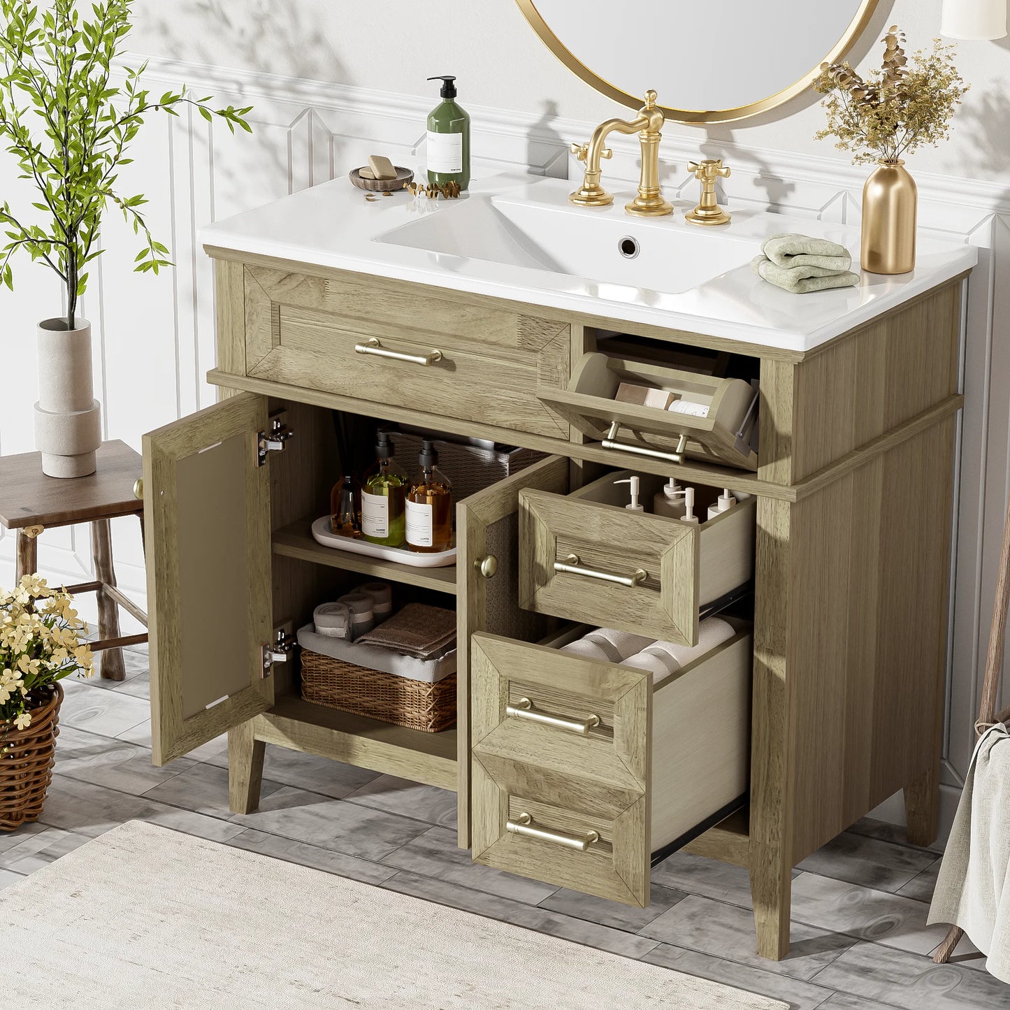 Classic & Elegant 36" Bathroom Vanity with Ceramic Sink