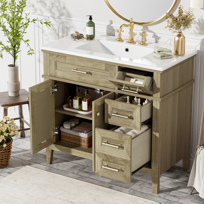 Classic & Elegant 36" Bathroom Vanity with Ceramic Sink