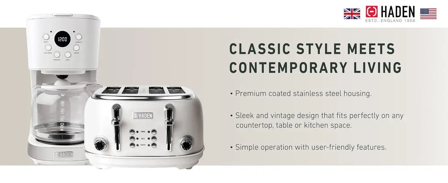 Elegant Design 12 Cup Coffee Maker & 4-Slice Toaster
