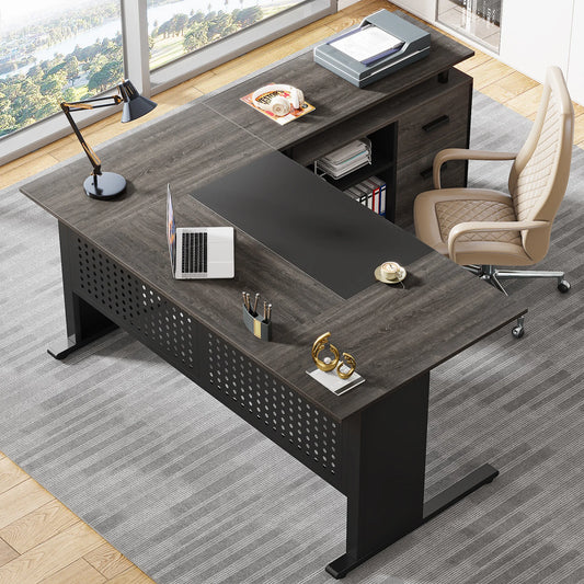 Modern 63" Executive Versatile L-shaped Desk