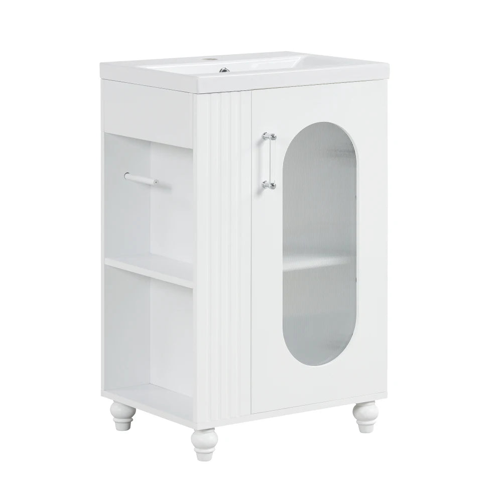 Modern 20" Freestanding Bathroom Vanity w/Drop-in Sink