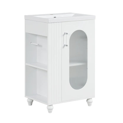 Modern 20" Freestanding Bathroom Vanity w/Drop-in Sink