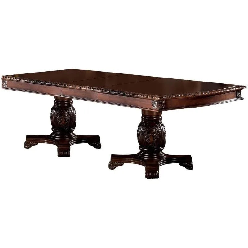 Traditional 10-Piece Double Pedestal Base Dining Table Set for 8
