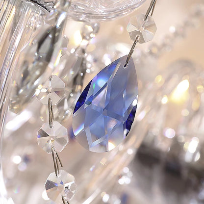 Luxurious & Romantic French Blue Crystal Pendant Chandelier