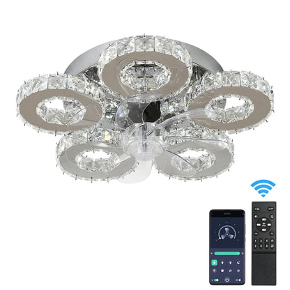Modern Crystal LED Ceiling Fan Light/Decor Fixture