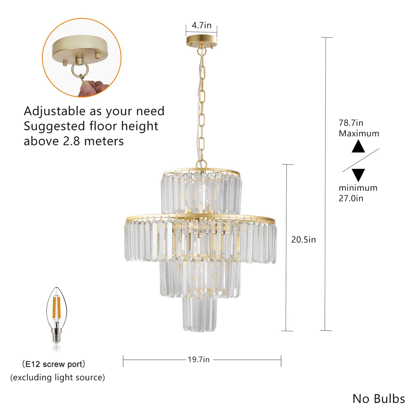 Modern & Luxurious Crystal Pendant Chandelier