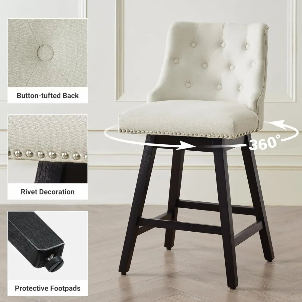 Modern Counter Height Swivel Bar Stools/Set of 4