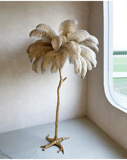 Modern Nordic Ostrich Feather Luxury Floor/Table LED Lamp 