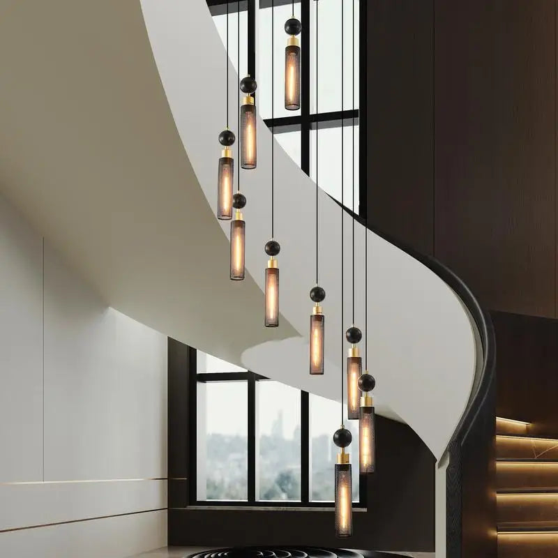 Modern Industrial 9-Light Pendant Lamp