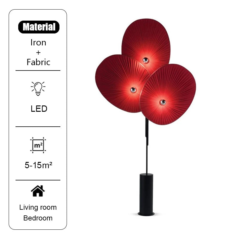 Elegant Modern Triple Floral Floor Lamp, beautifully set up with stylish furnishings.
