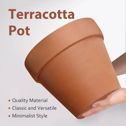 Essential Large Terracotta Clay Flower Pot w/Matching Saucer