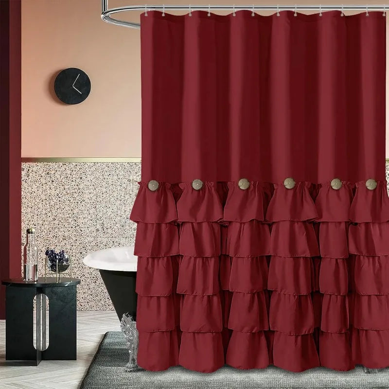 Farmhouse 72"x72" Fabric Shower Curtain Set