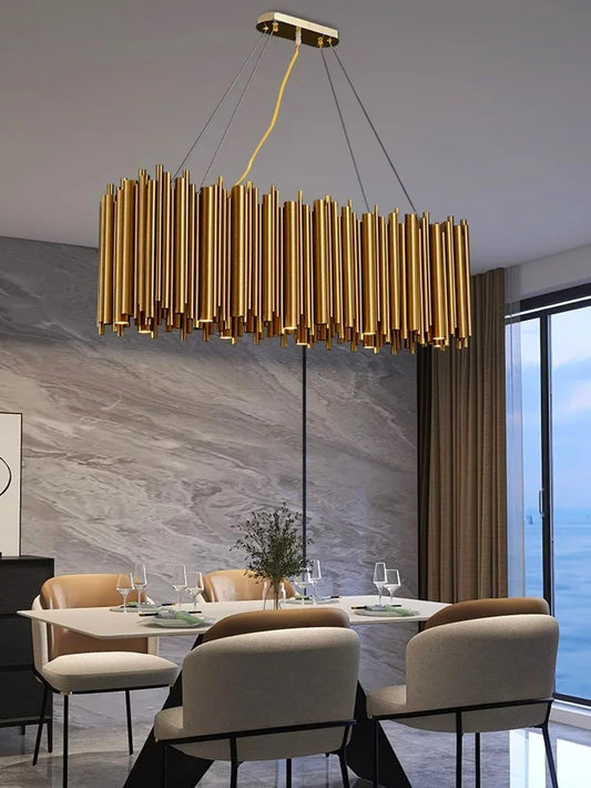 Modern Simple Gold Pendant LED Chandelier