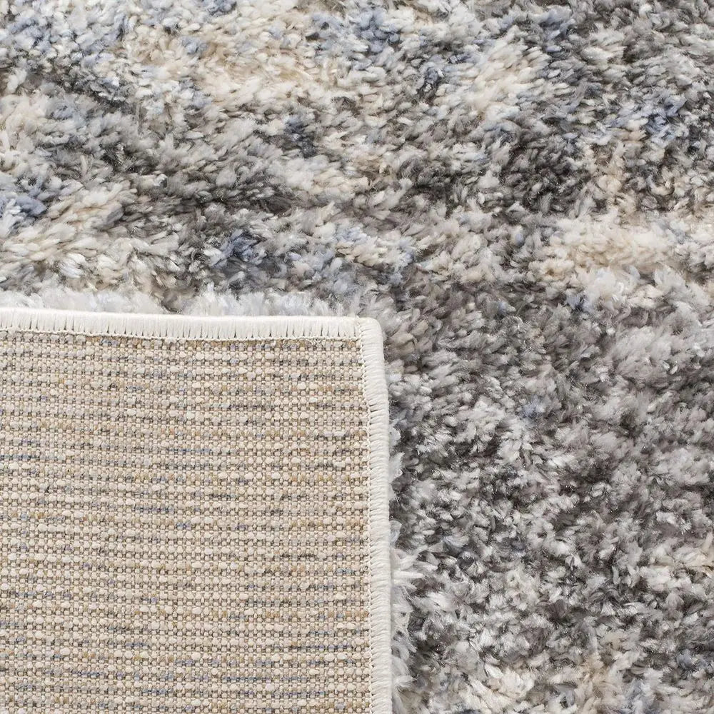 Luxury Grey Blue Shag Area Rug 9x12 displayed in a modern interior setting, embodying the essence of a luxury shag area rug.