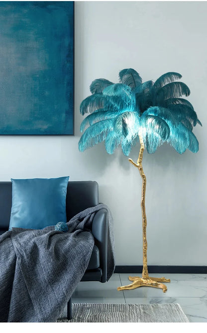 Modern Nordic Ostrich Feather Luxury Floor/Table LED Lamp 