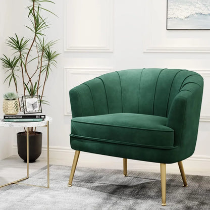 Modern & Simple Accent Chair w/Golden Metal Legs