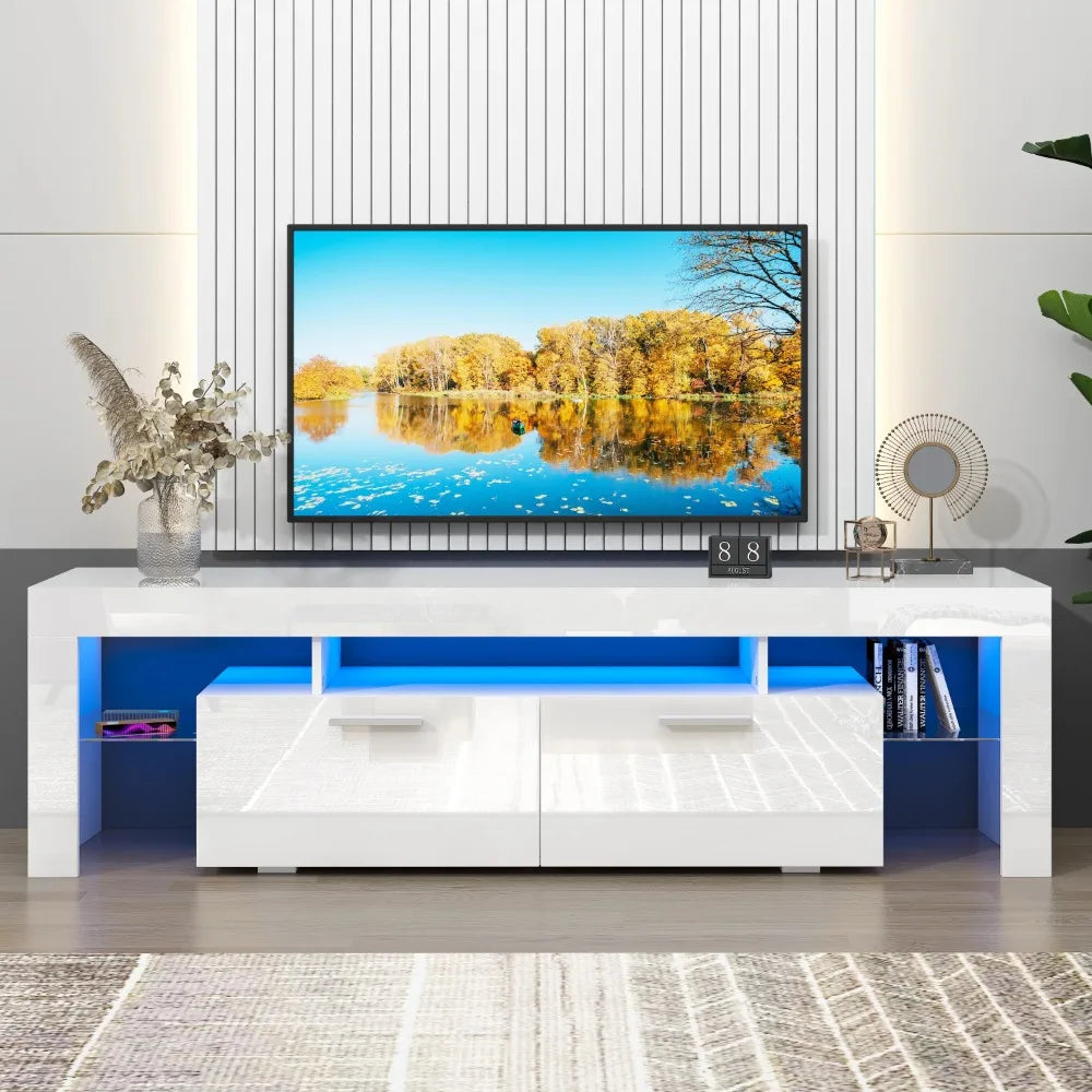 Modern Living Room Entertainment Center w/LED Lights