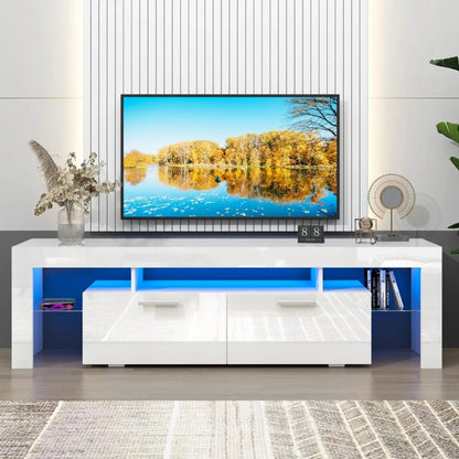 Modern Living Room Entertainment Center w/LED Lights