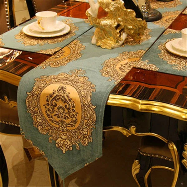 High Quality Chenille Noble Table Runner in a festive setting, showcasing its elegant design perfect for special celebrations. This chic chenille table runner is ideal for holiday decor.