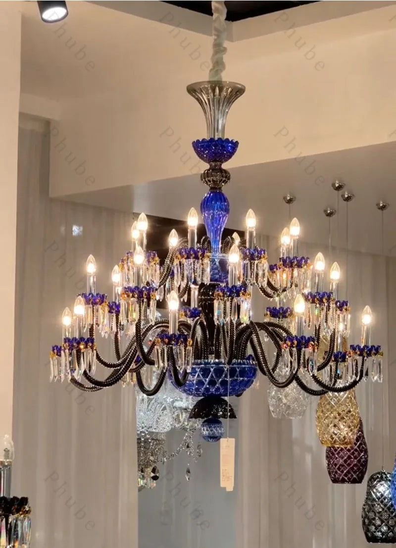 Classy & Elegant 24-Light Colored Crystal Candelier