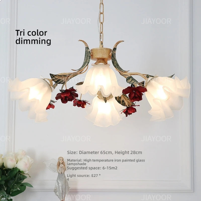 Pastoral Floral Chandelier with high-quality materials displaying durability and elegance, a premium floral chandelier for home decor.