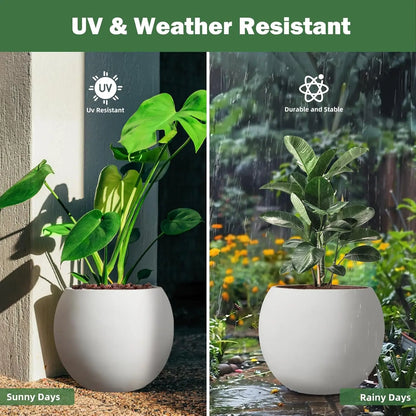 Indoor/Outdoor 17.7'' Dia Large Round Planter w/Drainage Hole