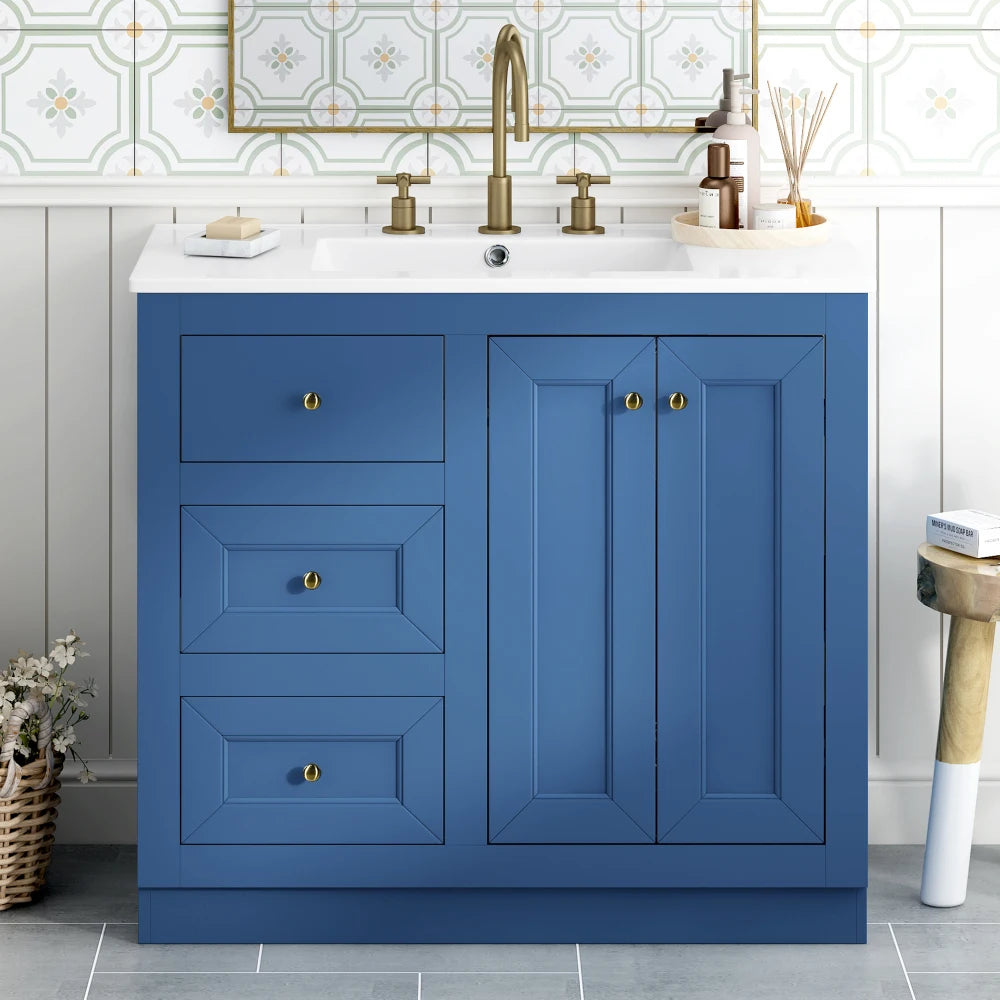 36" Bathroom Vanity with Ceramic Sink